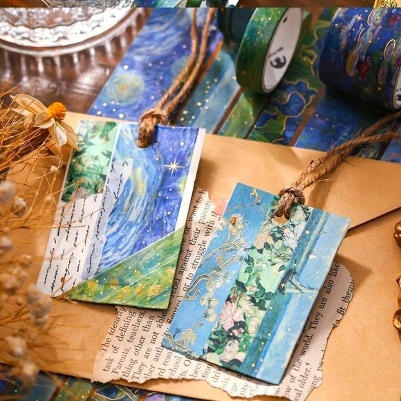 New 10 Rolls Van Gogh Watercolor Starry Night Washi Tape Scrapbook Art Design - Picture 5 of 5